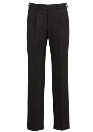 NZST Mens One Pleat Pant Regular Black