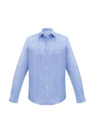 NZST Mens Euro Long Sleeve Shirt Blue